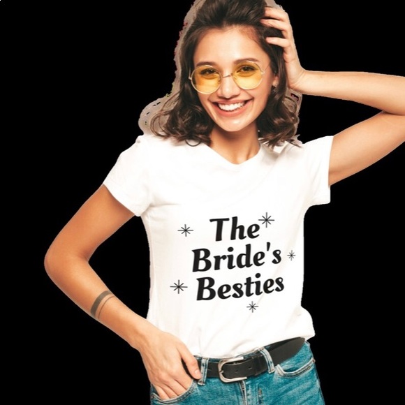 The Bride's Bestie's Tee Shirt, Bride Tee, Bachelorette Party T Shirts, Silver - Picture 3 of 4